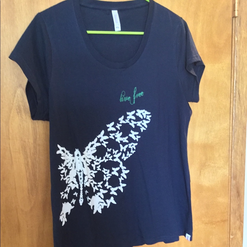 Fitted “Live Free” butterfly tee